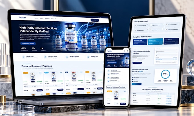 build research peptide website peptide store woocommerce peptide website