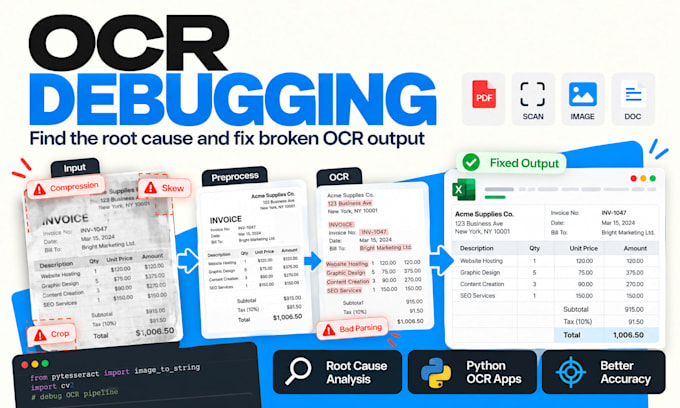 fix inaccurate ocr and field extraction in your python app