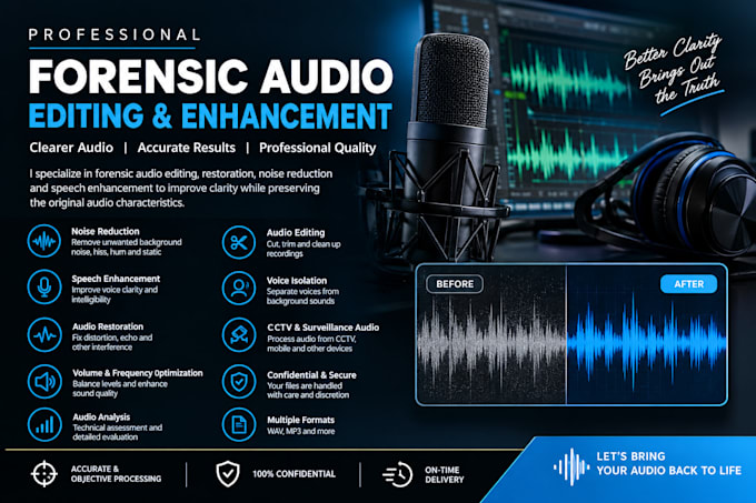perform forensic audio analysis voice isolation and evidence review