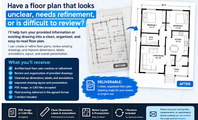 do architectural floor plans and review drawings