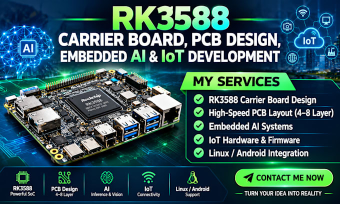 do rk3588 carrier board, pcb design, embedded ai and iot development
