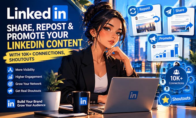 be your linkedin manager for branding content creation posting and connections