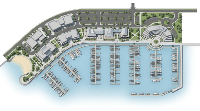 design marina master plan and waterfront development layout