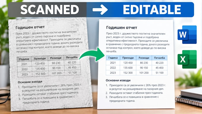 convert PDF to editable word or excel