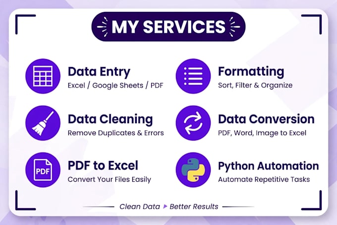 do data entry, excel work and python data analysis