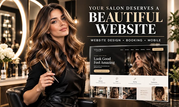 design a hair salon website with online booking