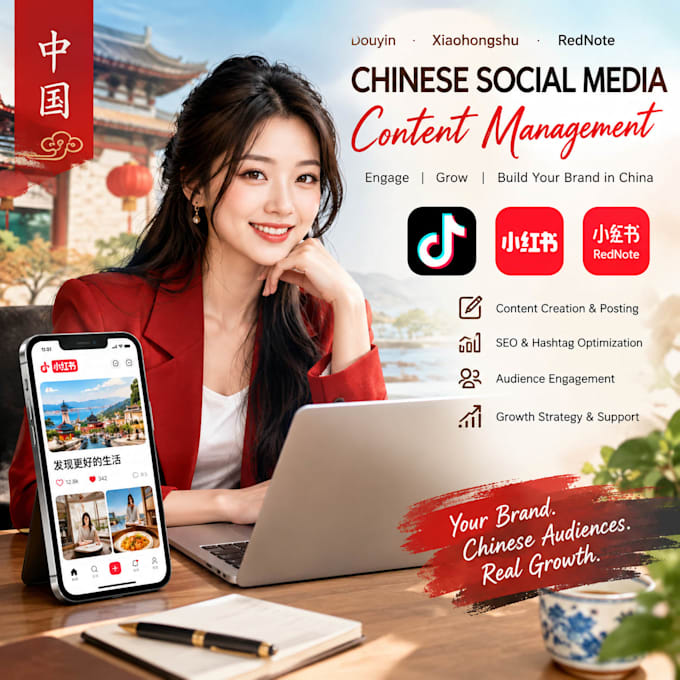 manage douyin xiaohongshu rednote content for china