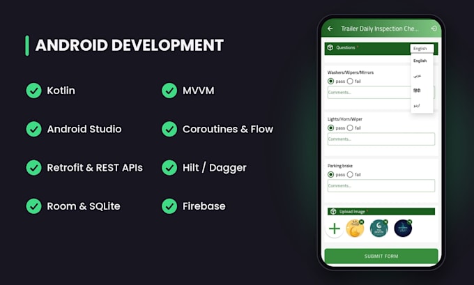 develop a native android app using kotlin