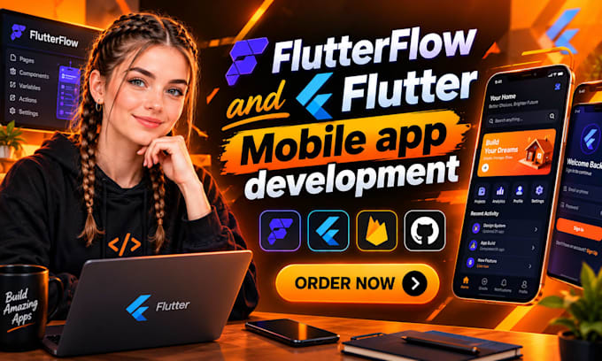 android ios app development as flutter developer, flutterflow developer, flutter