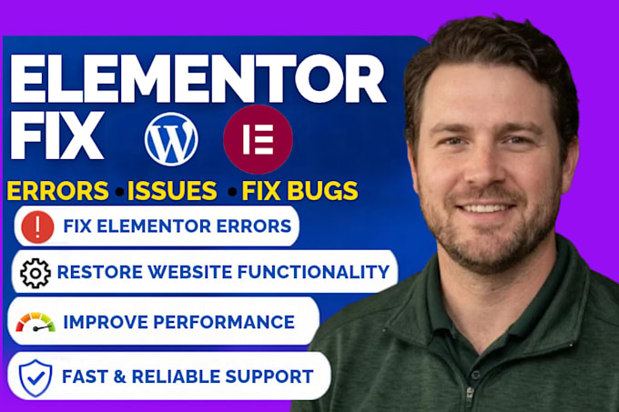 fix elementor bugs, errors, responsive wordpress website and layout issues