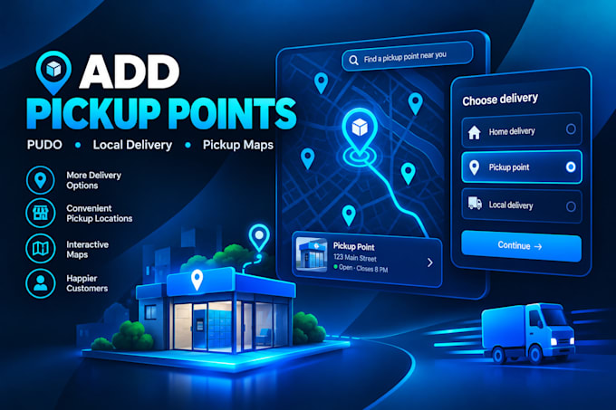 integrate pudo pickup points and local delivery maps for ecommerce stores