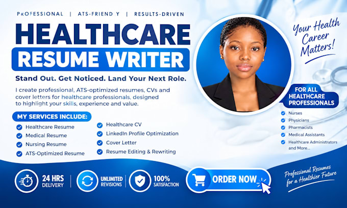 write an ats optimized healthcare resume and CV