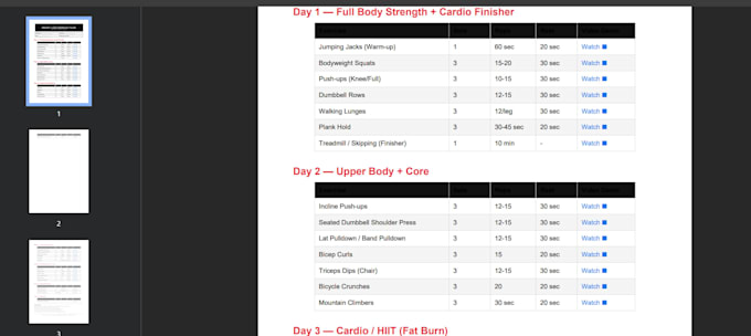 create a 30 day workout plan for weight loss or muscle gain