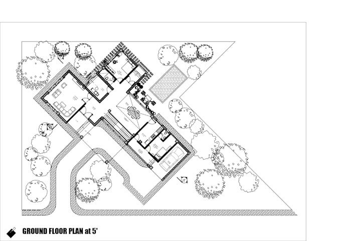 draw autocad 2d floor plan, photoshop rendering and 3d model