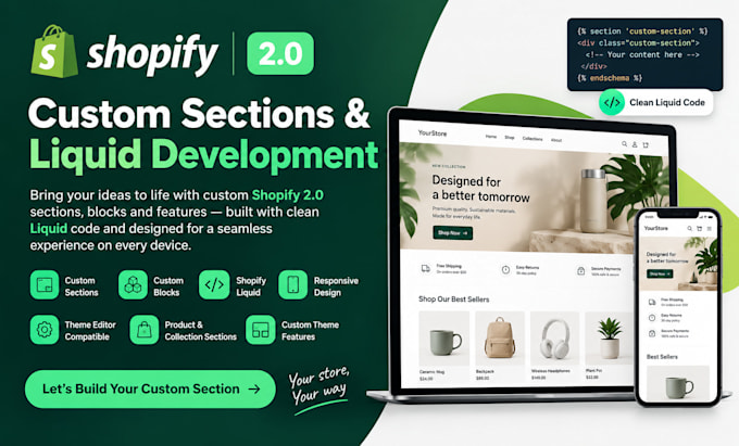 create custom shopify 2 0 sections