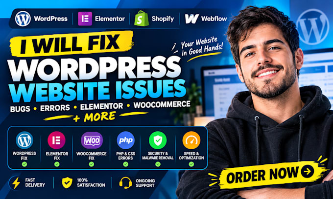 fix wordpress issues bugs errors elementor woocomerce PHP css3 more