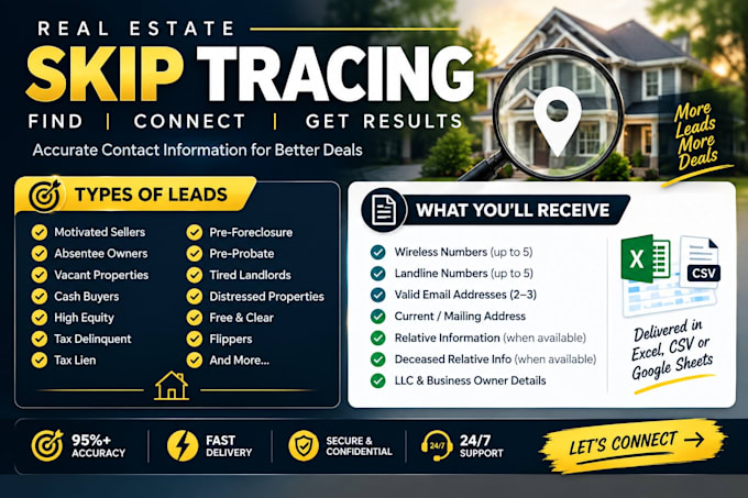 do bulk real estate skip tracing and llc skip tracing