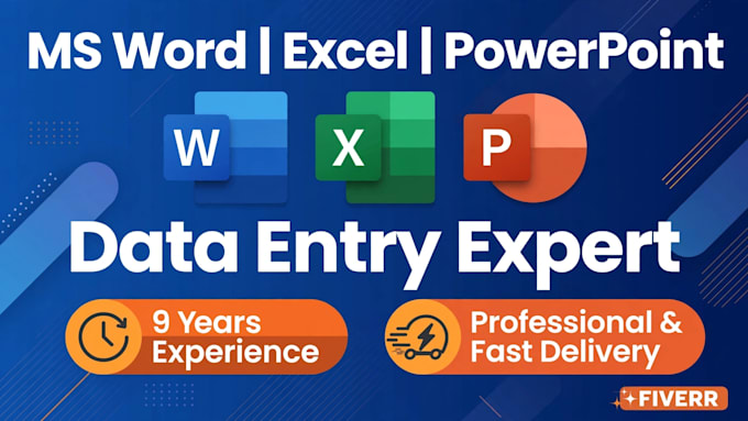 data entry, ms excel work and ms word typing accurately