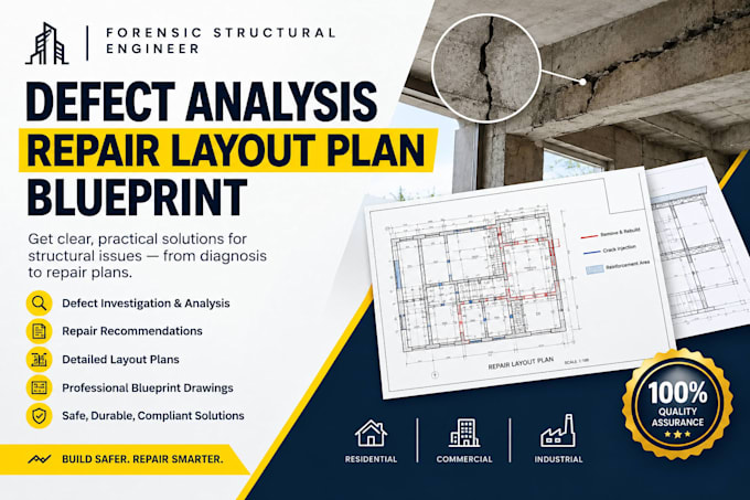 forensic structural engineer defect analysis repair layout plan blueprint