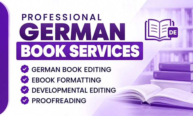 do german book editing, ebook formatting, developmental editing, proofreading