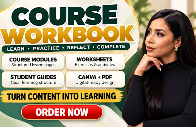 design a professional workbook for your online course