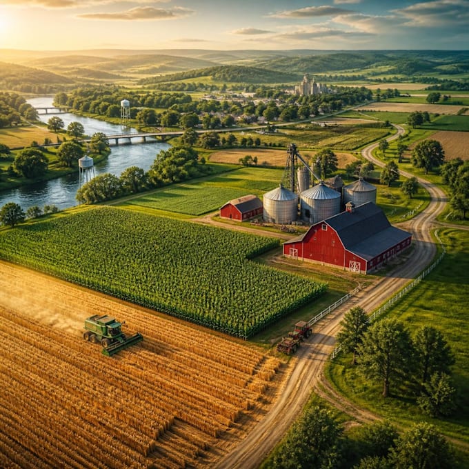 create a realistic amaerican farming simulator 25 map