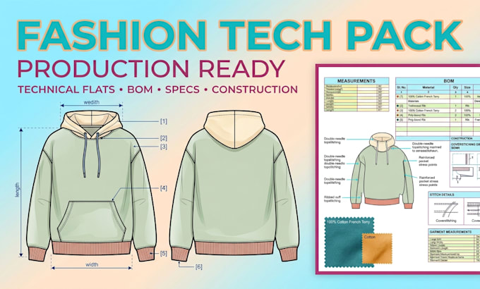 create fashion clothing tech pack for manufacturing