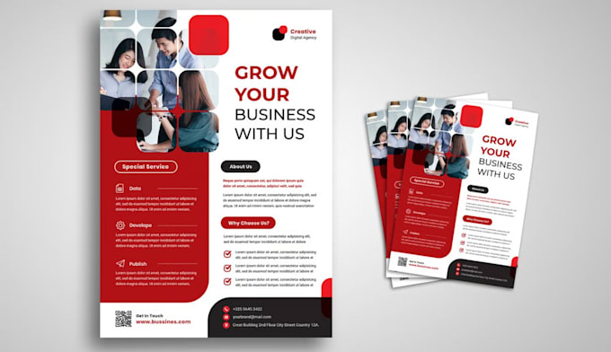 design promotional brochure, marketing flyer and branded business materials