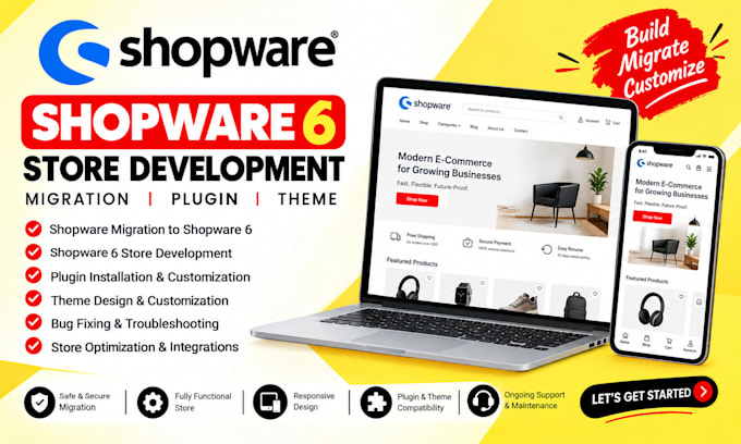 develop shopware store migratio shopware 6 store  shopware plugin shopware theme