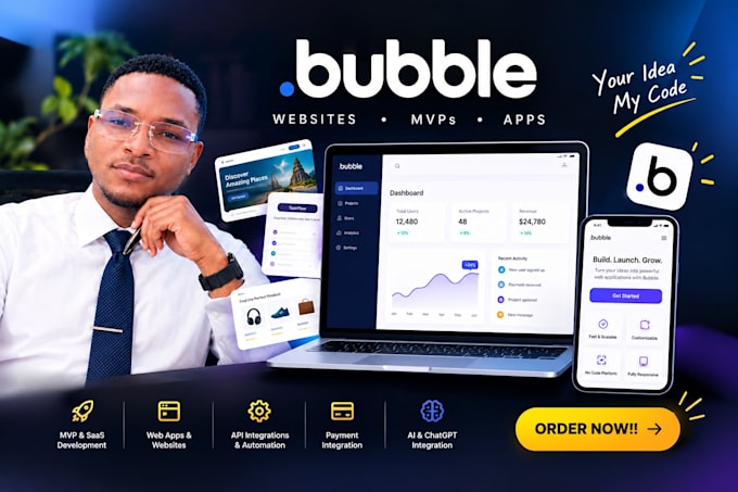 design buble website bubble mvp saas bubble app developer
