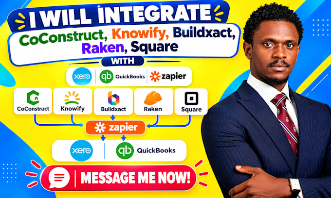 integrate coconstruct knowify buildxact raken square with xero quickbooks zapier