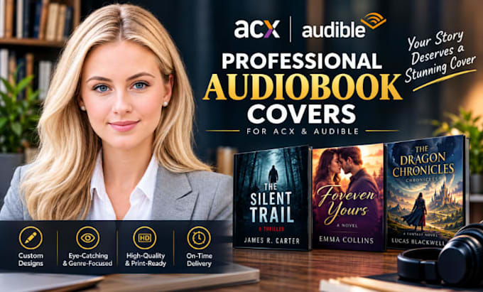 design professional acx audiobook covers for audible