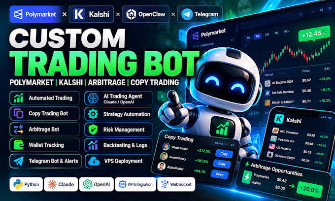 build copy trading bot polymarket bot openclaw telegram kalshi ai trading bot