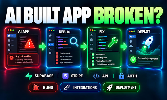 fix vibe coded app lovable replit bolt base44 bugs supabase and deployment