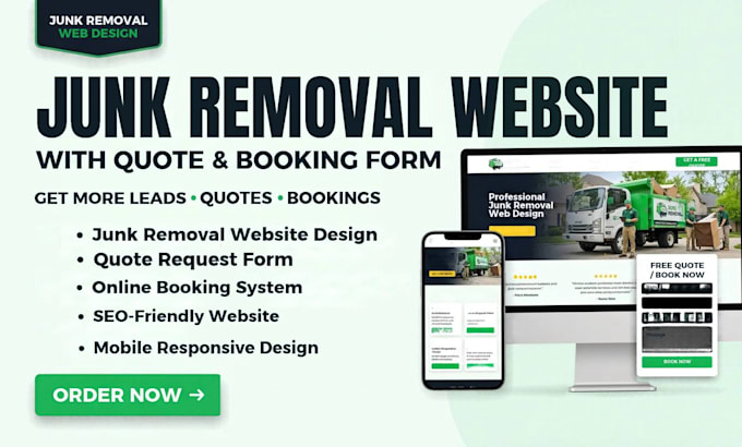 design junk removal website with quote and booking form