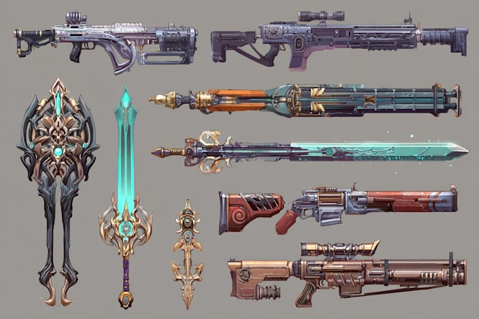 design unique weapons illustrations