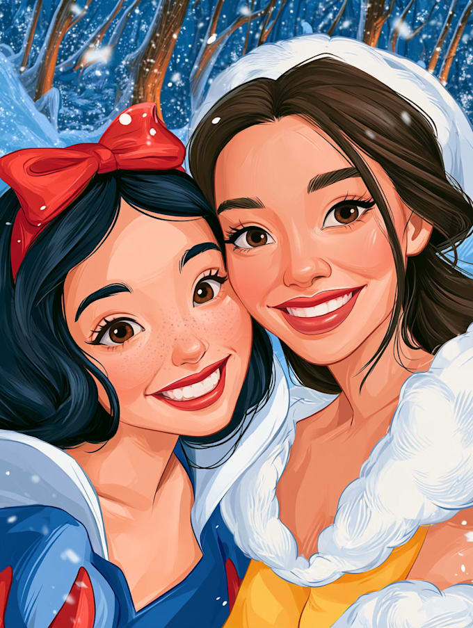 draw cartoon portrait in disney cartoon