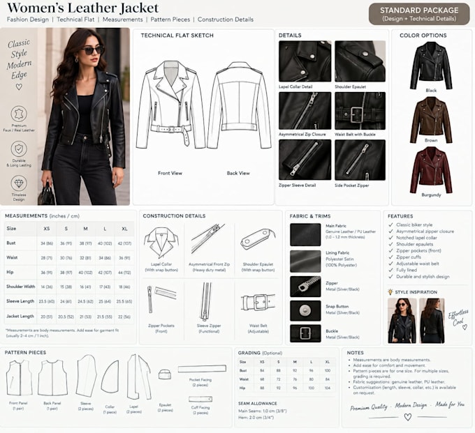 create fashion designs and clothing patterns