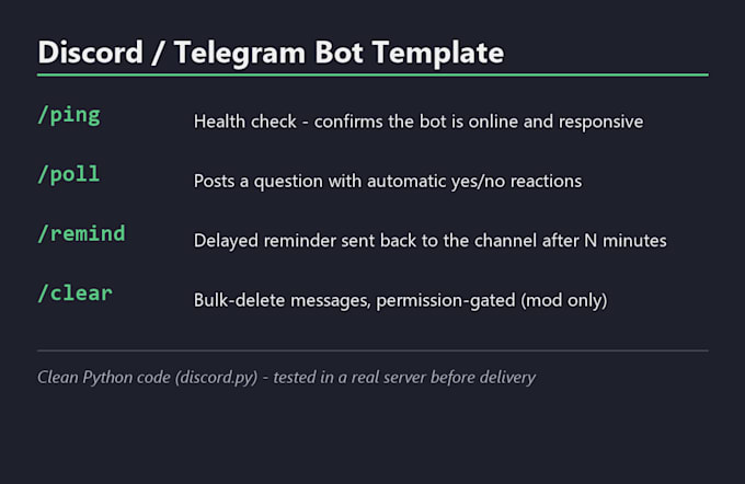 a custom discord or telegram bot for your server