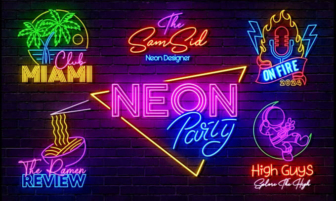 design neon logo for you