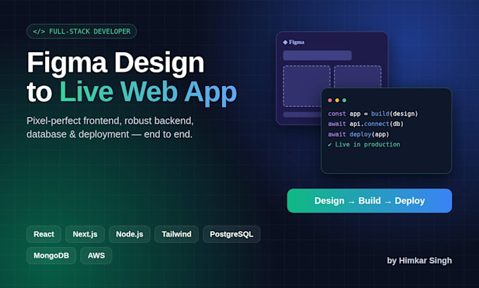 build a full stack web app from figma design to deployment