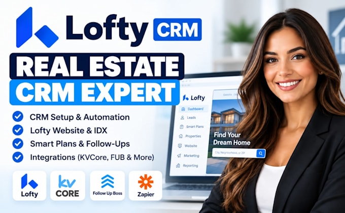 setup lofty CRM, lofty HTML website, lofty smart plan, kvcore, follow up boss