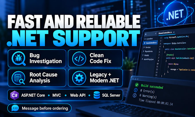 fix asp dot net core c sharp web API and sql server bugs