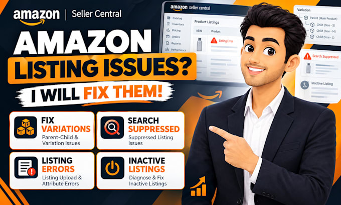 fix and solve your amazon listing and variation issue