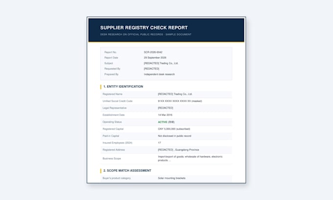 do a china supplier background check