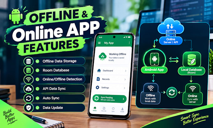 develop offline and online app or combined android development