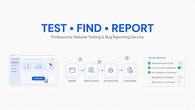 manually test your website for bugs and usability