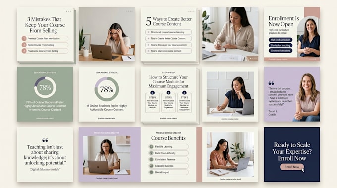 design canva templates and instagram carousels for course creators