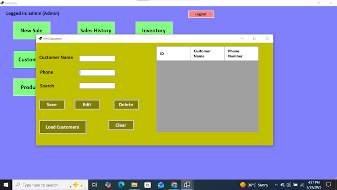 develop a vb net desktop billing system with sql server