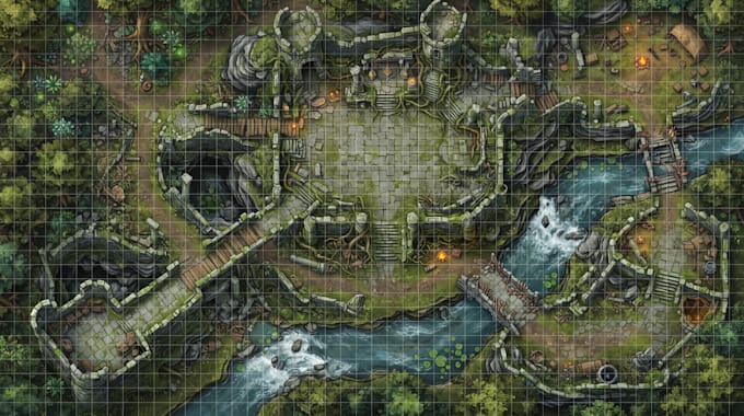 create custom battle map, dnd map for fantasy rpg game